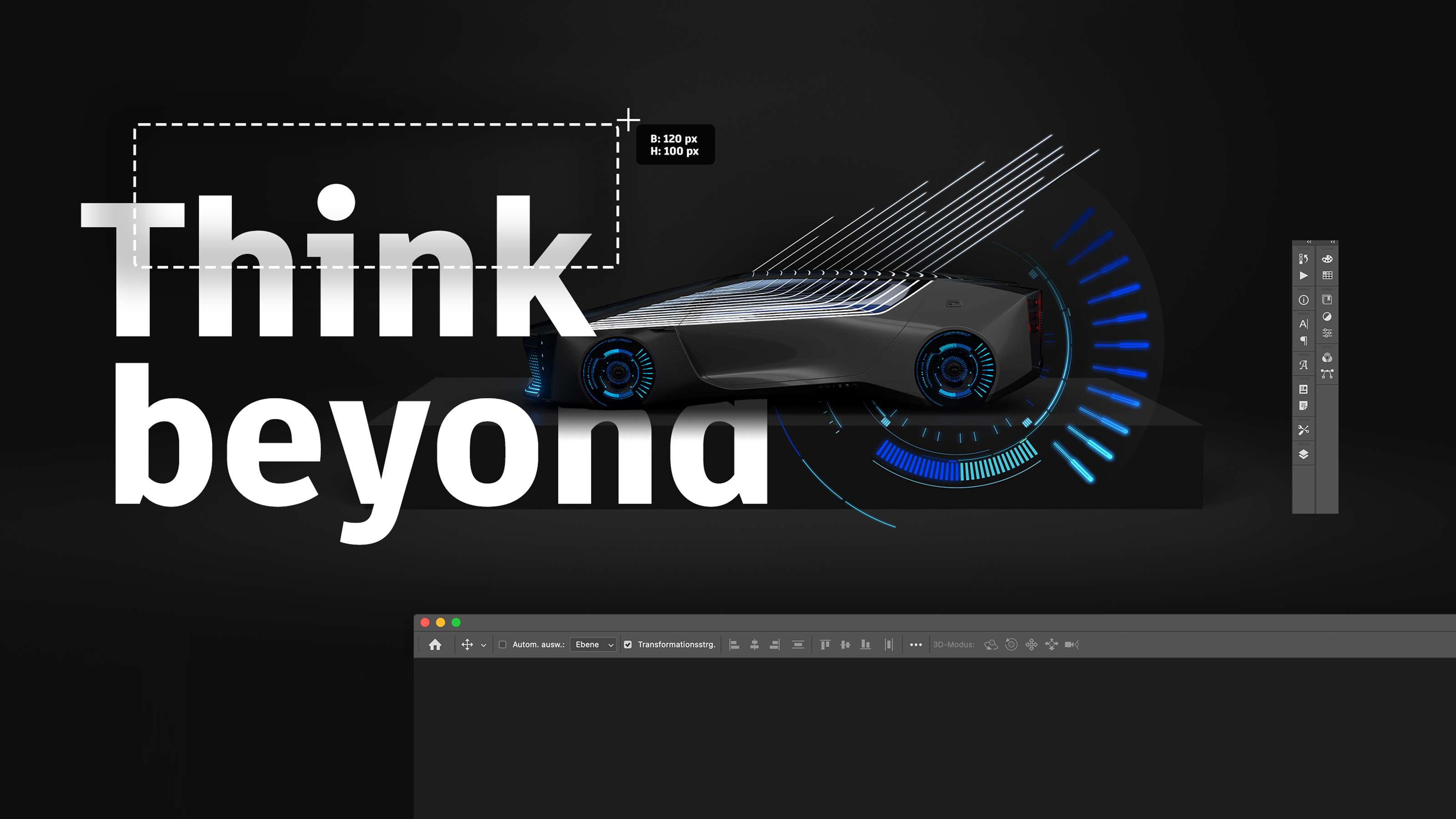 Screenshot from Photoshop, where the key visual and the claim