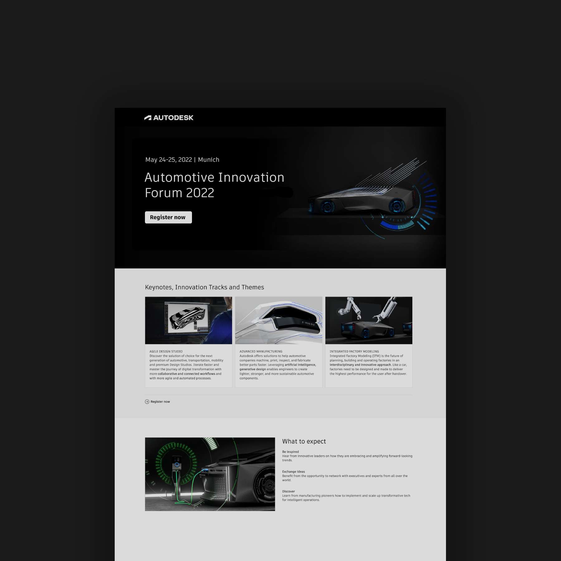 Screenshot of the registration page for the Automotive Innovation Forum 2022