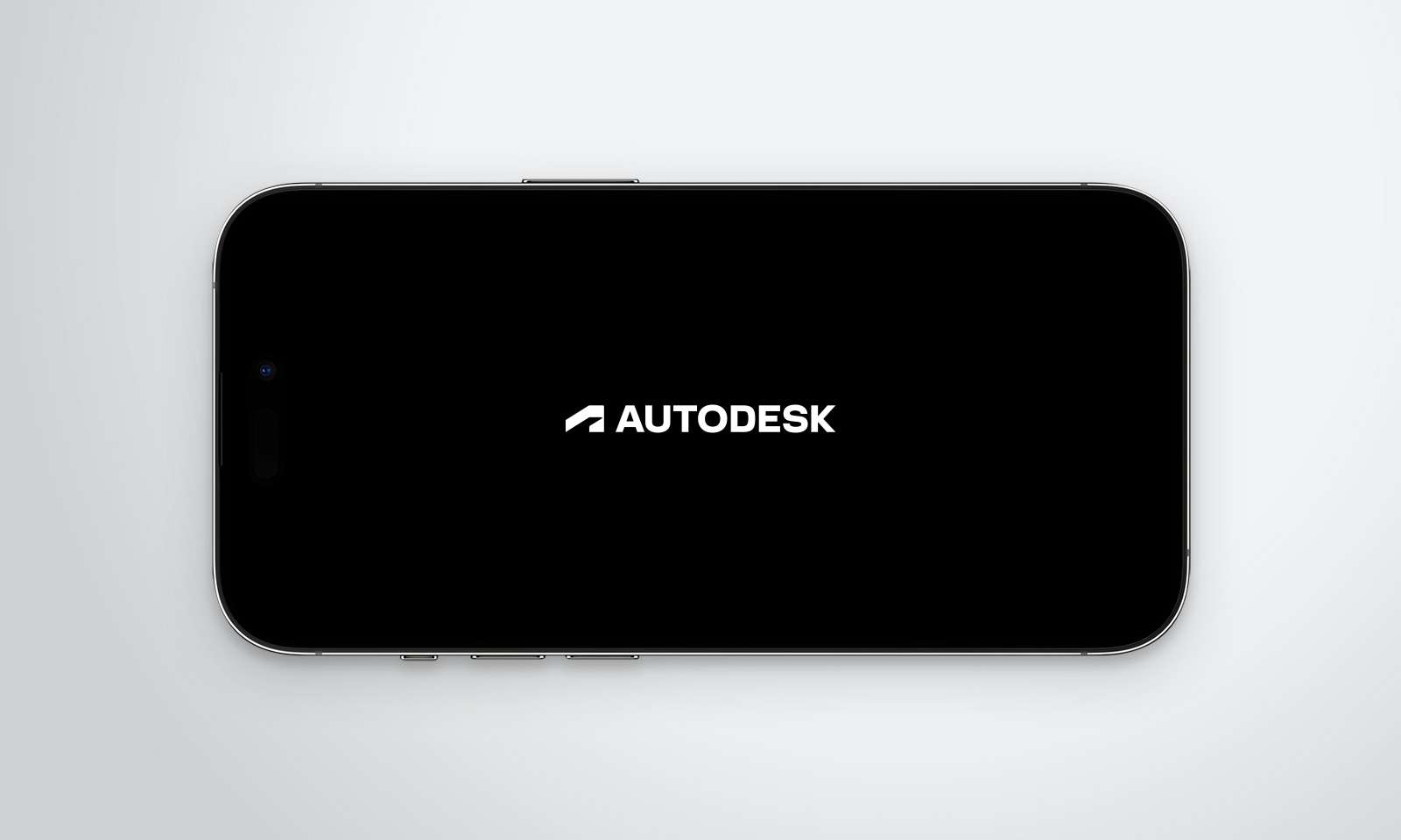 Autodesk logo on a black background in a smartphone 