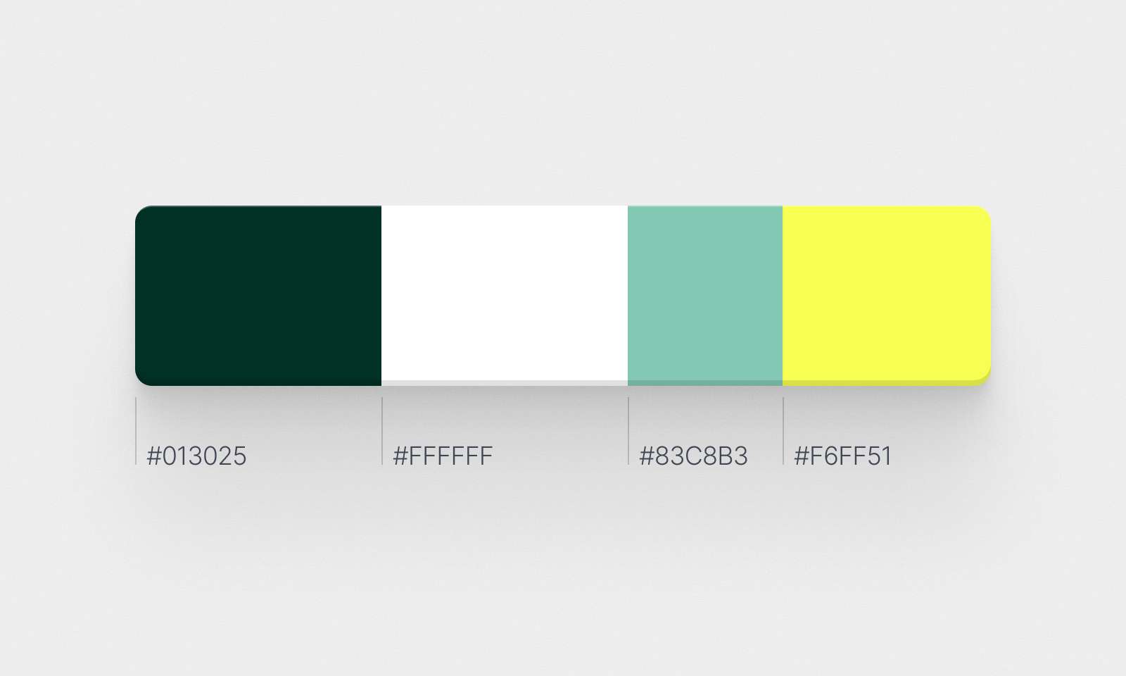 Display of colour ranges in black, white, green and yellow, each with colour code labels.