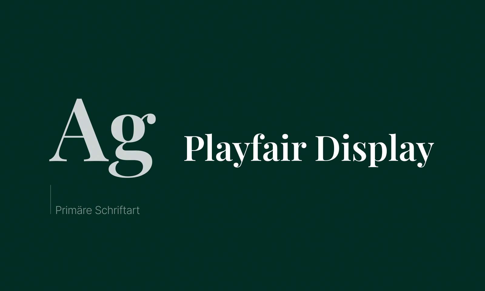 An image of the serif typeface “Playfair Display” in white on a dark green background.