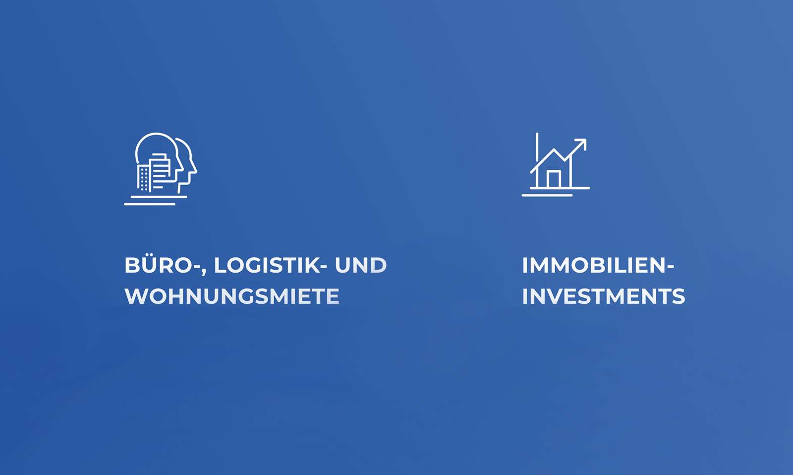 Screenshot of two illustrations from the GIEAG website for office, logistics and residential leases and investments into housing