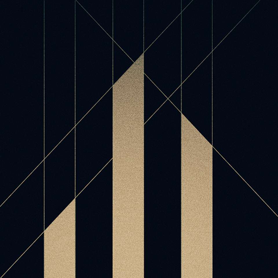 Detailed view from the design process of the Hamburger Grund logo with auxiliary lines