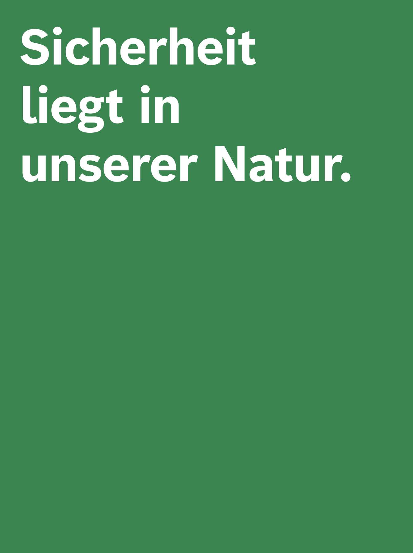 Green background with text: Security is in our nature.