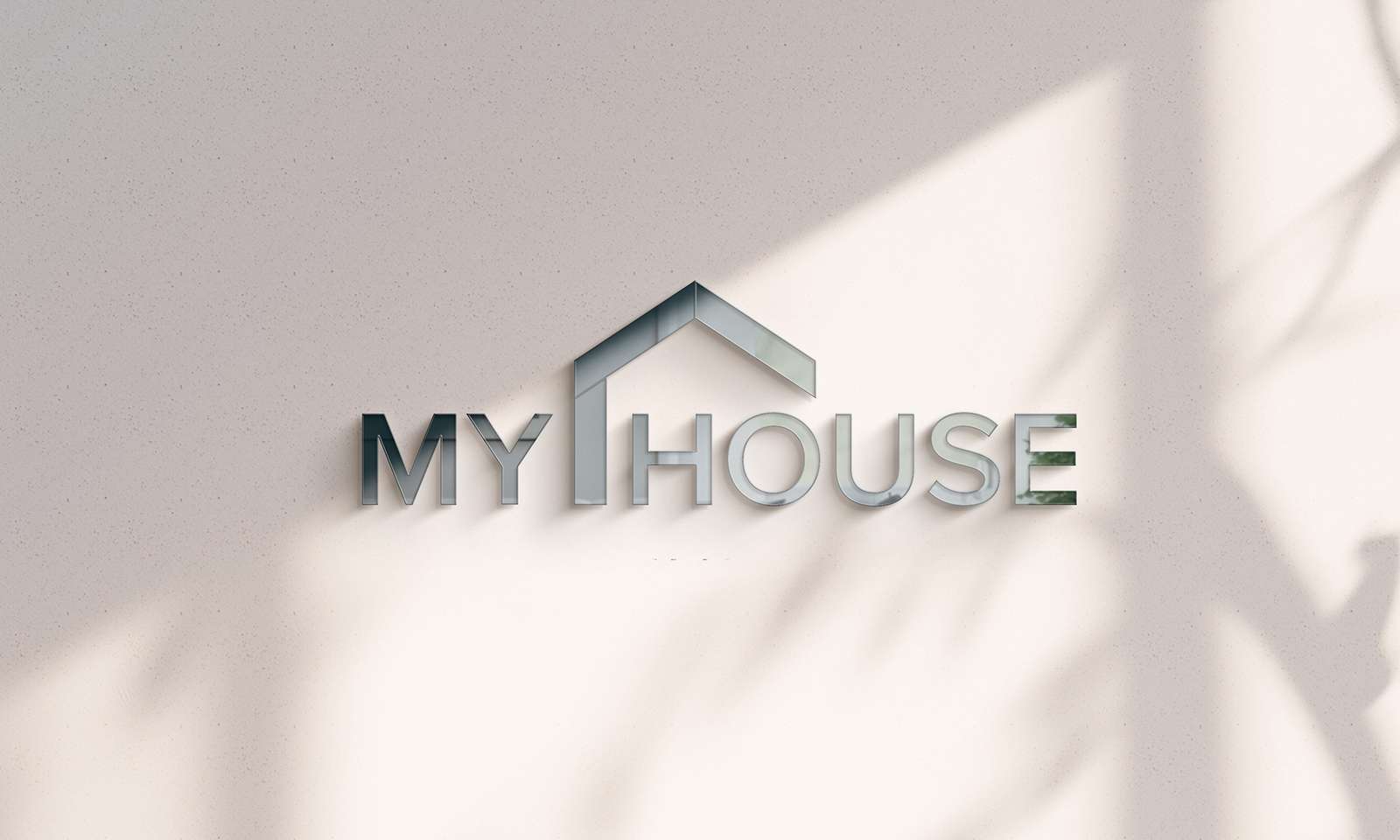 My House logo as a mockup on a house wall